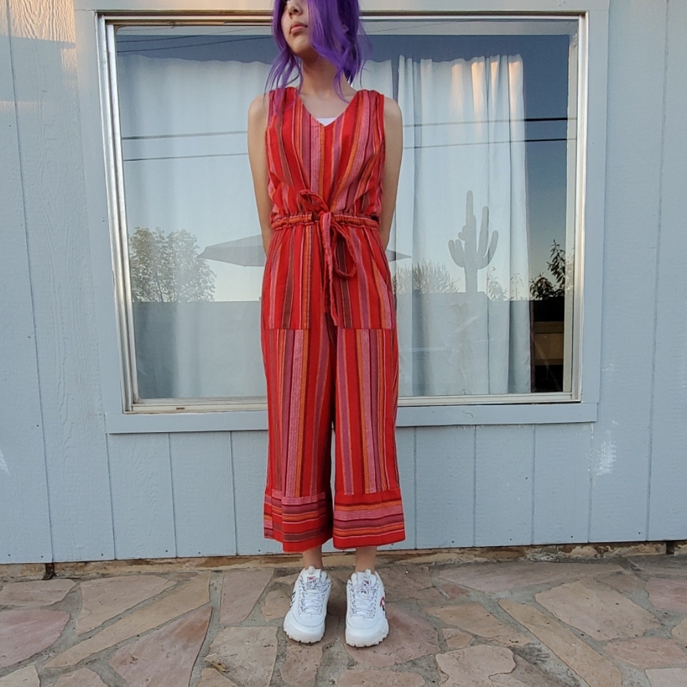 Lush Size M stripped Jumpsuit